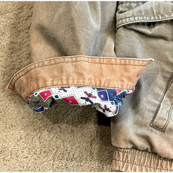 Vintage Woolrich Fatigue Jacket Mens Khaki Lined Fading Field Chore Coat Size XL - Picture 7 of 10